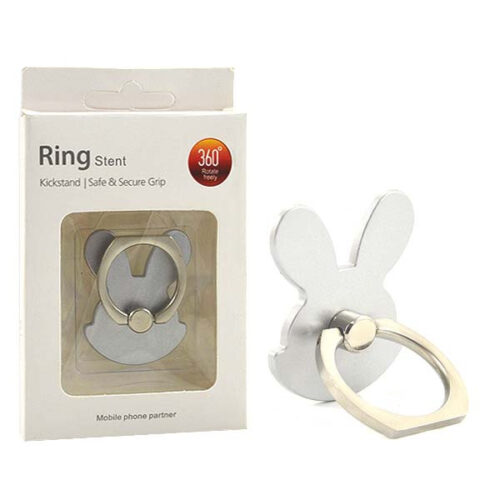 UCHWYT TELEFONU STOJAK ZAJĄC SREBRNY UNIWERSALNY VEGA NA RĘKĘ RING HOLDER 5902012966020