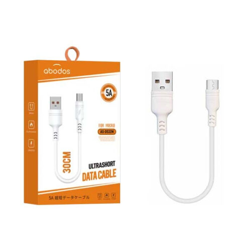 ABADOS KABEL USB  MICRO USB BIAŁY 30CM 5A BOX 6972436520312