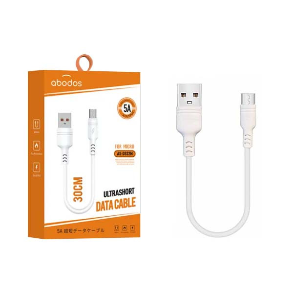 ABADOS KABEL USB  MICRO USB BIAŁY 30CM 5A BOX 6972436520312