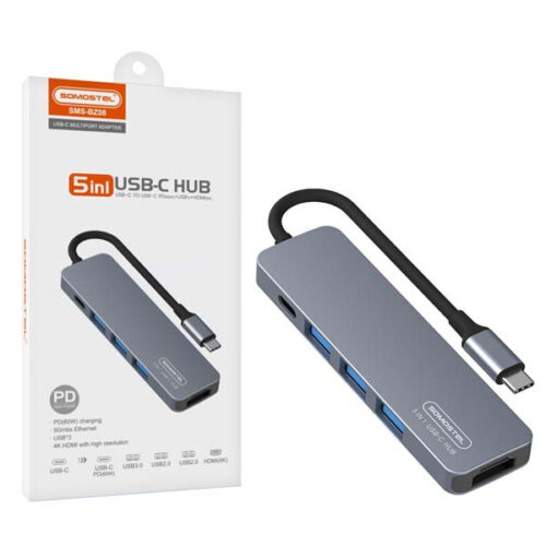 ADAPTER HOST USB SOMOSTEL SMS-BZ08 PD 60W 1XTYP-C 2XUSB 2.0 1XUSB 3.0 1xHDMI DEX HUB 5904238713303