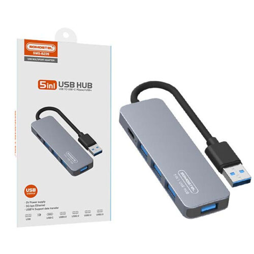 ADAPTER HOST USB-C SOMOSTEL SMS-BZ09 DEX PD 60W 1XTYP-C 1XUSB 3.0 3XUSB 2.0 5904238713297