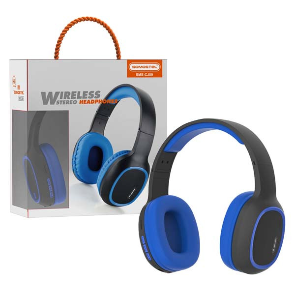 SŁUCHAWKI NAUSZNE BLUETOOTH SOMOSTEL GAMING STEREO NIEBIESKIE SMS-CJ09 5904238707432