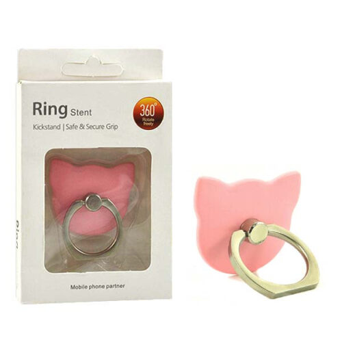 UCHWYT TELEFONU STOJAK KOT RÓŻOWY UNIWERSALNY VEGA NA RĘKĘ RING HOLDER 5902012965986