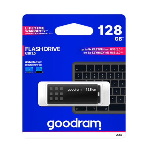 PENDRIVE 128GB GOODRAM UME3 USB 3.0 PAMIĘĆ PRZENOŚNA TGD-UME31280K0R11 5908267935798