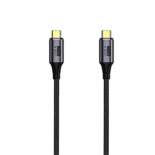 ECONOMY KABEL THUNDERBOLT TYP-C DO TYP-C 40Gbps WZMACNIANY 1M CZARNY PD 8K 60Hz 100W 5904238713594