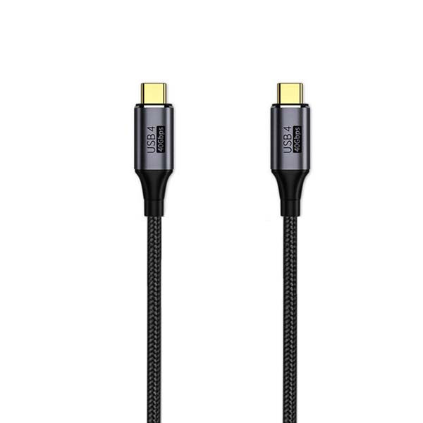 ECONOMY KABEL THUNDERBOLT TYP-C DO TYP-C 40Gbps WZMACNIANY 1M CZARNY PD 8K 60Hz 100W 5904238713594