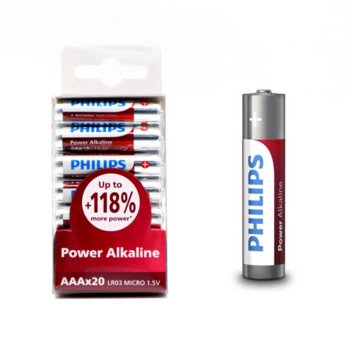 BATERIA PHILIPS AAA LR03 20SZT BATERIE POWER ALKALINE LR03P20T/10 8712581622145