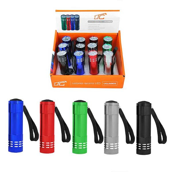 LATARKA RĘCZNA 1W ALUMINIOWA LED  LTC LXLL36BOX 12SZT 5902270728255