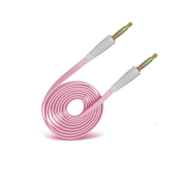 KABEL JACK WTYK-WTYK 0,9M PŁASKI RÓŻOWY 3,5 CALA PINK 5904238705223