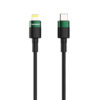 DENMEN KABEL USB TYP-C - LIGHTNING PD 3,6 CZARNY OPLOT 1M D62 20W 6973224877540