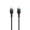 KABEL USB TYP-C DO TYP-C PD USB-C DENMEN CZARNY OPLOT 1M D62 100W 6973224877533