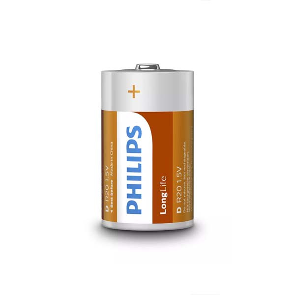 BATERIA PHILIPS R20 1.5V LONGLIFE 2 SZTUKI R20L2F 8712581549701