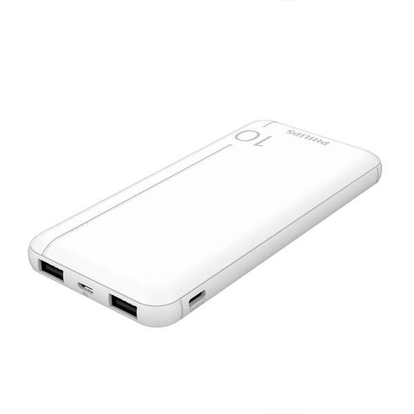 PHILIPS POWER BANK 10000mAh 2X USB-A BATERIA AWARYJNA BIAŁY DLP1810NW/62 4895229118720