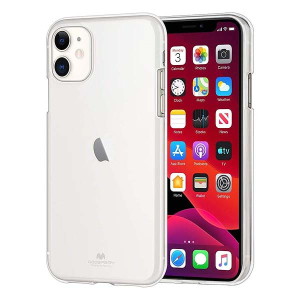 ZESTAW MERCURY JELLY CASE IPHONE 15 PLUS 6,7'' PRZEŹROCZYSTY GOOSPERY ETUI NAKŁADKA TRANSPARENT + SZKŁO HARTOWANE OCHRONNE