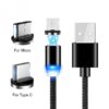 ECOBOX KABEL USB 3w1 MAGNETYCZNY 360 CZARNY IPHONE MICRO TYP-C 5902012965009