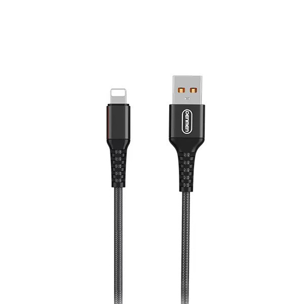 KABEL USB WZMACNIANY OPLOT IPHONE DENMEN CZARNY 1M D02L - USZKODZONE PUDEŁKO