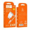 DENMEN BIAŁA ŁADOWARKA SIECIOWA USB +  KABEL TYP-C DC09T-W 2,4A 6973224873955