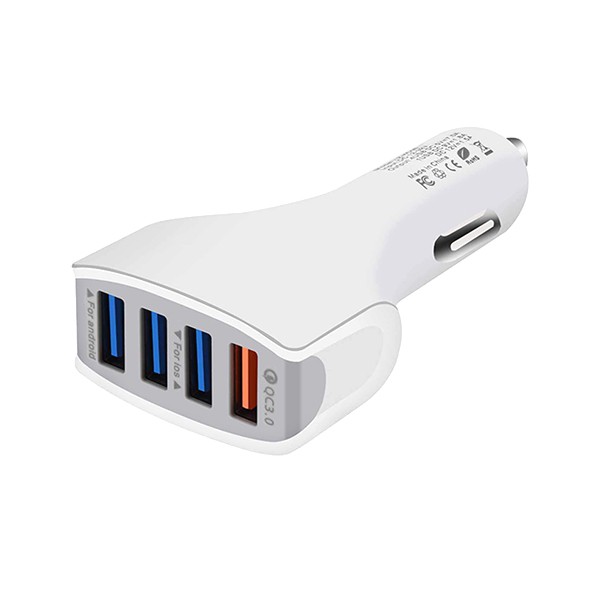 ŁADOWARKA SAMOCHODOWA 4 X USB 7A BIAŁA VEGA FASTON FAST CHARGER  QUICK  4XUSB 3.0 3500mA 5904238700457