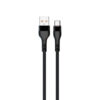 KABEL USB TYP-C DENMEN CZARNY OPLOT TYP-C 2.4A 60W QC3.0 D60T-B 6973224877458