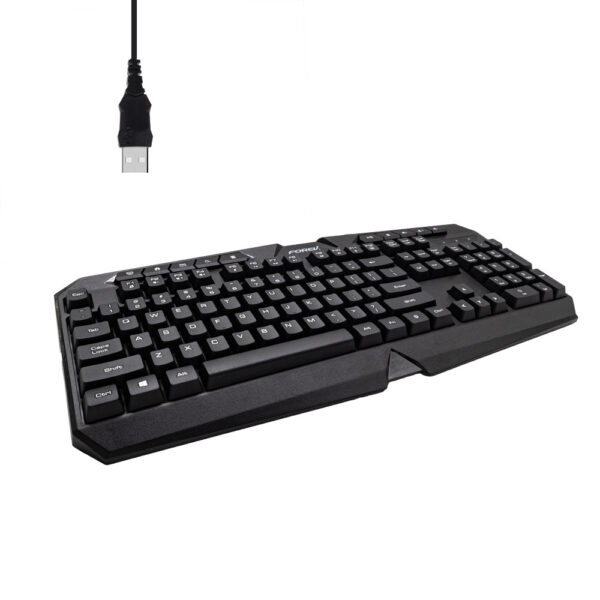 FOREV KLAWIATURA PRZEWODOWA + MYSZ ZESTAW PODŚWIETLANA CZARNA FV-Q909 5904238716403