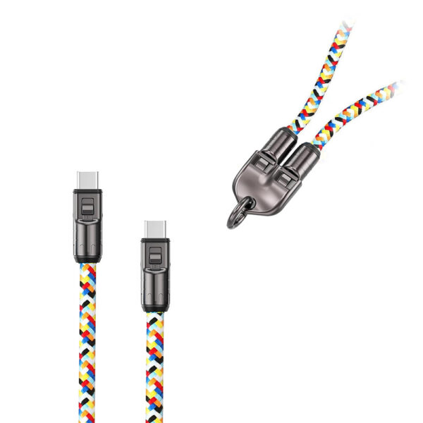 ECOBOX KABEL  240W TYP-C DO TYP-C SMYCZ NA SZYJE TĘCZA 5904238719534