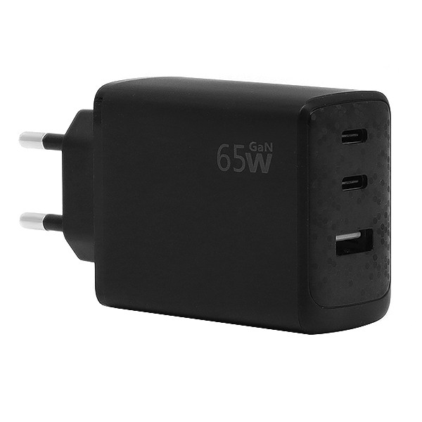 ECOBOX ŁADOWARKA SIECIOWA GAN PD 2xUSB-C 1xUSB 65W T6530 CZARNY