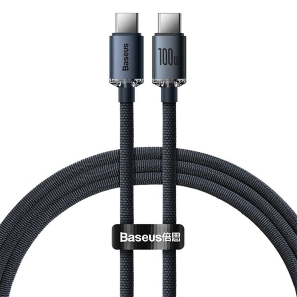 BASEUS KABEL TYP-C DO TYP-C CRYSTAL SHINE, 100W, 1,2M (CZARNY) CAJY000601 6932172602864