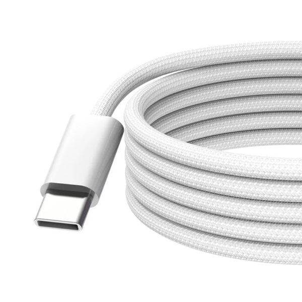 APPLE  KABEL TYP-C -TYP-C 2M 240W DO IPHONE 15 BIAŁY OPLOT BOX 195949093432