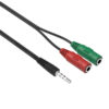 KABEL JACK DO 2X JACK ADAPTER 3,5 CALA AUX SŁUCHAWKI MIKROFON 5902012968444