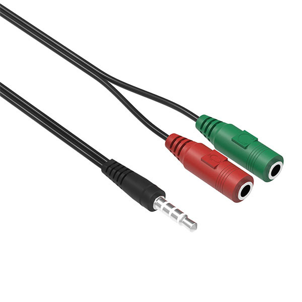 KABEL JACK DO 2X JACK ADAPTER 3,5 CALA AUX SŁUCHAWKI MIKROFON 5902012968444