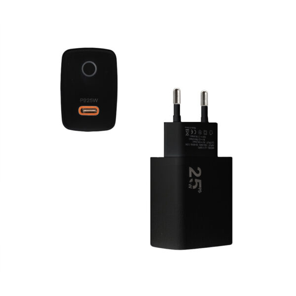 ECOBOX ŁADOWARKA SIECIOWA PAX TYP-C PD 25W LED CZARNA