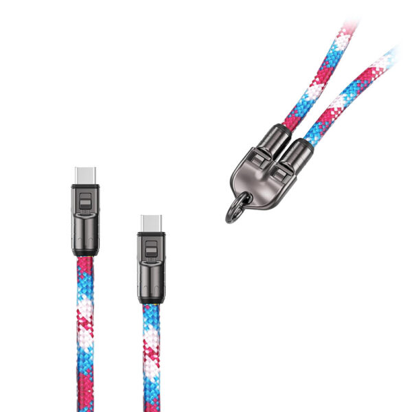 ECOBOX KABEL  240W TYP-C DO TYP-C SMYCZ NA NADGARSTEK TĘCZA 5904238719541
