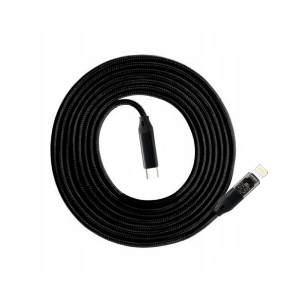 ECOBOX KABEL SZYBKIEGO ŁADOWANIA USB PD TYP-C DO LIGHTNING 27W CZARNY USB3.0 5904238719312