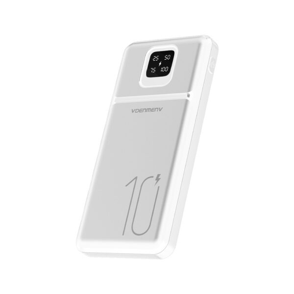 POWER BANK DENMEN BATERIA AWARYJNA 10000mAh BIAŁY DP38 USB + TYP-C 6973224877960