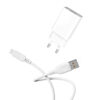 ŁADOWARKA SIECIOWA 2.4A DENMEN BIAŁA 2400mA DC01 12W SINGLE + KABEL TYP-C D01T