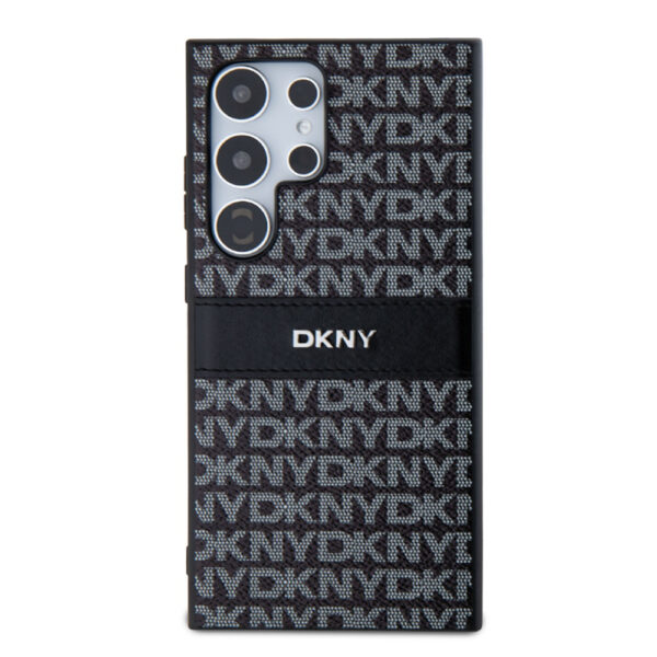 DKNY PC/TPU REPEAT PATTERN TONAL STRIPE CASE FOR SAMSUNG S24 ULTRA CZARNY 3666339287498