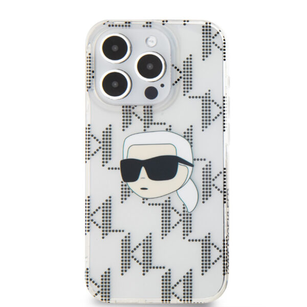 KARL LAGERFELD IML ELECTROPLATED REPEATED LOGO CASE FOR IPHONE 15 PRO TRANSPARENT 3666339286026