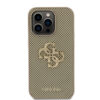 GUESS PU PERFORATED 4G GLITTER METAL LOGO CASE FOR IPHONE 15 PRO ZŁOTY 3666339151584