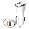 ŁADOWARKA SAMOCHODOWA 2A BIAŁA SOMOSTEL 2100mA 2XUSB DUAL FAST CHARGING SMS-A44 5902012967034