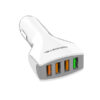 ŁADOWARKA SAMOCHODOWA 3A+2.4A BIAŁA SOMOSTEL 3100mA + 2400mA 4XUSB DUAL SA66W QUICK CHARGE QC 3.0 SMS-A66 5902012966693