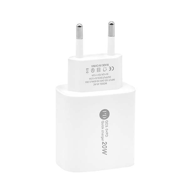 ECOBOX ŁADOWARKA SIECIOWA PAX 20W BIAŁY  USB+TYP-C  SINGLE