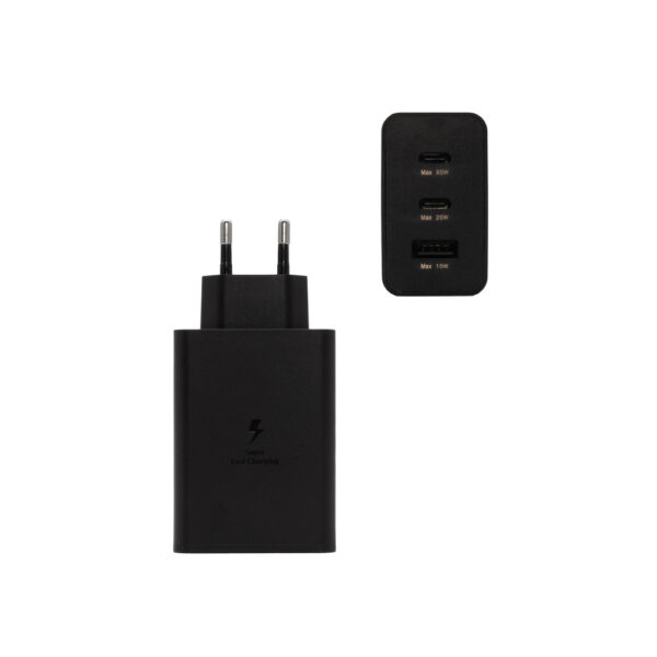 LITTE ŁADOWARKA SIECIOWA PD 2xUSB-C 1xUSB EP-T6530 65W CZARNY + KABEL USB PD TYP-C - TYP-C 3A 60W CZARNY