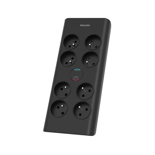 PRZEDŁUŻACZ SIECIOWY PHILIPS LISTWA ZASILAJĄCA PRZEPIĘCIOWA 8 GNIAZDA 2M CZARNY 16A SPN7080BA/60 4895229118331