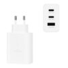 ECOBOX ŁADOWARKA SIECIOWA 65W BIAŁE 2xTYP-C ORAZ USB-A +  KABEL USB PD TYP-C DO TYP-C 3A BIAŁY 1M