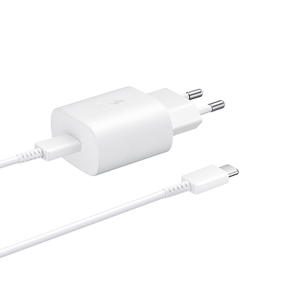 SAMSUNG ŁADOWARKA SIECIOWA TYP-C 25W 3A BIAŁA  EP-TA800 + KABEL TYP-C - TYP-C DG977 4260381643289