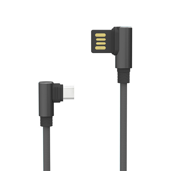SOMOSTEL KABEL USB MICRO 2.1A CZARNY KĄTOWY 2100mAh QUICK CHARGER QC 3.0 1M POWERLINE SMS-BW01 5902012967546