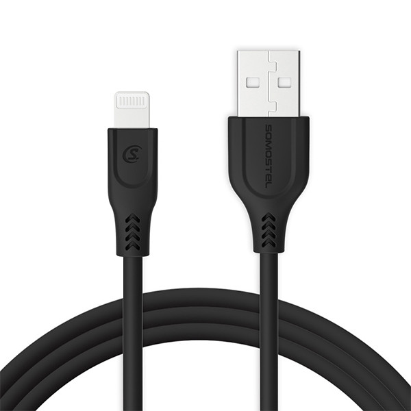 KABEL USB IPHONE 3.1A SOMOSTEL CZARNY 3100mAh QUICK CHARGER QC 3.0 2M POWERLINE SMS-BT02 5902012967508