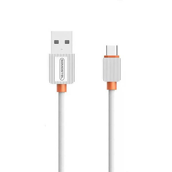 KABEL USB TYP-C 2A SOMOSTEL BIAŁY 2000mAh QUICK CHARGER 1M POWERLINE SMS-BP03 5902012967690
