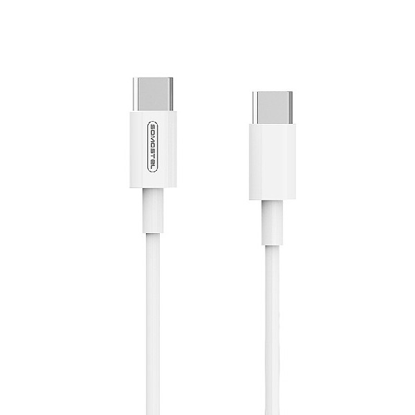 KABEL TYP-C DO TYP-C PD 5A 100W SOMOSTEL BIAŁY 5A POWER DELIVERY 1M PD SMS-BT10 FAST USB-C 5902012968314