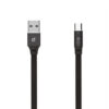 KABEL USB TYP-C 2.4A SOMOSTEL CZARNY 2400mAh QUICK CHARGER QC 3.0 1M USB-C PŁASKI SMS-BW04 5902012968390